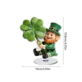 thumbnail image 3 of St Patricks Day Decor Leprechaun Figurines 2D Acrylic Irish Shamrock St. Patricks Gifts Table Desk Shelf Holiday Decor D, 3 of 6