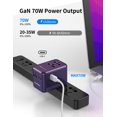 thumbnail image 2 of Adaptador de viaje MOMAX Universal GaN de 70 W con 3 USB-C PD y 2 USB-A, 2 of 5