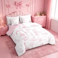 thumbnail image 2 of meiyoeat Pink Coastal Sketch Pattern 7-Piece Twin Bedding,Marine Navigation Theme Bedding Comforter Set For Girl,Reversible, 2 of 7