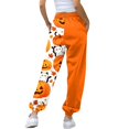 thumbnail image 5 of Orange Stretch Lounge Pants Vintage, Halloween Costumes, Casual, Winter Pajamas, Wide Leg Palazzo Pants, Soft, Lounge, Sleep Bottoms M, 5 of 9