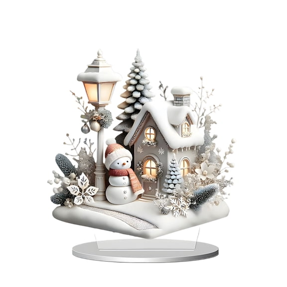 WUJGXI The In The Winter Fairyland Village Are Decorated With Snowmen And And The Are 2D Ornament