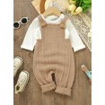 thumbnail image 6 of Bagilaanoe Newborn Baby Girl Boys Knit Jumpsuits Solid Color Sleeveless Bodysuits 3M 6M 9M 12M 18M Infant Fall Ribbed One Piece Romper, 6 of 8