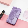 thumbnail image 5 of Feishell Wallet Case for Samsung Galaxy S24 Ultra 6.8 inch,Butterfly & Flower Embossed PU Leather TPU Inner Shell Magnetic Flip Stand Card Slots Shockproof Protective Phone Cover,Lightpurple, 5 of 6