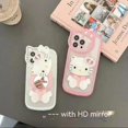 thumbnail image 2 of Funda de teléfono personalizada con espejo de maquillaje Kitty para Apple 14 Pro Max adecuada para iPhone 13 Funda de silicona 2 funda protectora, 2 of 3