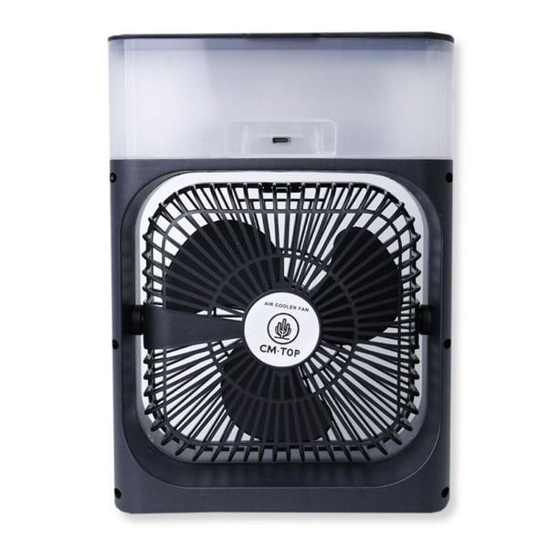 Mini Enfriador de Aire Ventilador Portátil de Escritorio Color Negro – CM-TOP, Compacto y Eficiente para Oficina y Hogar