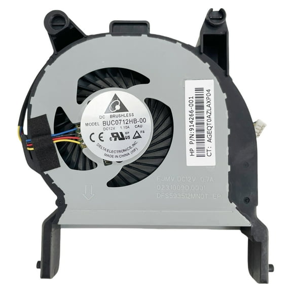 New Laptop CPU Cooling Fan Replacement for HP ProDesk 400G3 600G3 DM Desktop Mini PC P/N: 914266-001 DC 12V 1.10A CAU BUC0712HB-00 4-Wire 4-Pin