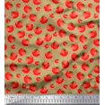 thumbnail image 1 of Soimoi Green Rayon Fabric Tomato Vegetable Decor Fabric Printed Yard 58 Inch Wide, 1 of 3