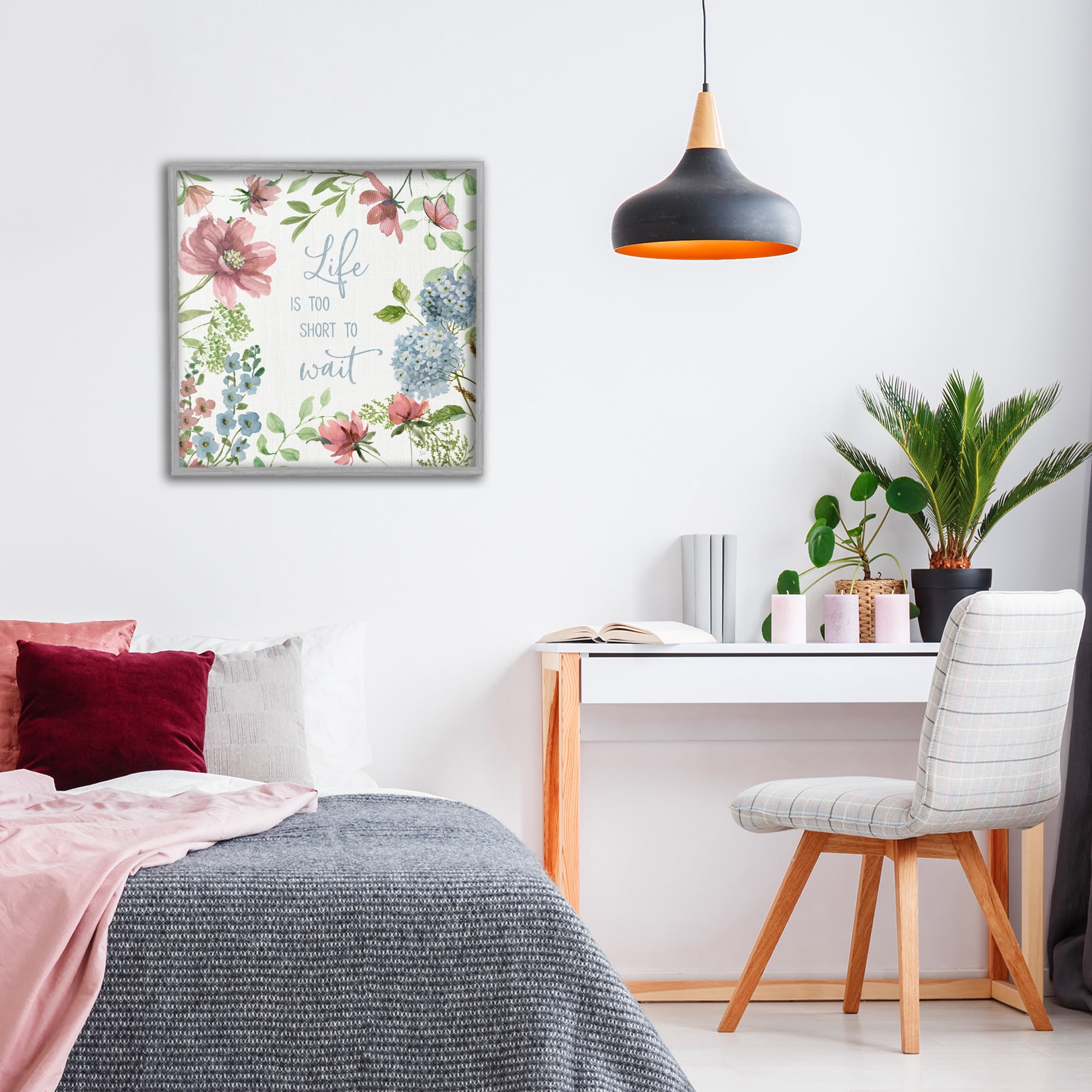 Stupell Industries Too Short To Wait Gray Framed Giclee Art, design by Nan