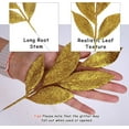 thumbnail image 3 of GoXteam 20Pcs Christmas Glitter Leaves Bay Leaves Spray 13" Artificial Bay Leaf Picks Sprays Giltter Stems for Christmas Tree DIY Xmas Wreath Garland Home Decor, Gold, 3 of 7