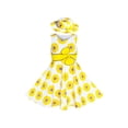 thumbnail image 1 of 2 Pieces Girls Dress Hat Yellow Flower Party Holiday 6 Years, 1 of 8