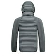 thumbnail image 7 of Mrmaere Men's Hooded Jacket Contrast Fabric Quilted Warm Outerwear for Daily & Casual Wear Gray L, 7 of 7