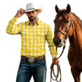 thumbnail image 2 of GrmtClth Mens Shirts Long Sleeve Casual Plaid Button Down Shirt Shirt Cowboy Work Shirts Vintage Lightweight for All Seasonwith Pockets M, 2 of 8