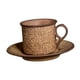 thumbnail image 4 of Taza de café expreso con platillo, juego de tazas de café, Taza de leche rústica, Taza de cerámica para bebidas calientes o frías, café con leche, Marrón, 4 of 8
