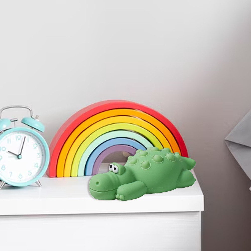 Jiibva Alligator Night Light, 7 Colour Changing Portable Touch Baby Lamp, USB Rechargeable Silicone Animal Night Light for Bedroom Decor