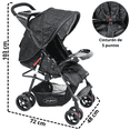 thumbnail image 4 of Carriola para Bebé Ligera y Plegable Asiento Reclinable Cinturón de 5 Puntos Charola Toldo Apta desde 6 Meses Hasta 18 kg - Negro, 4 of 7