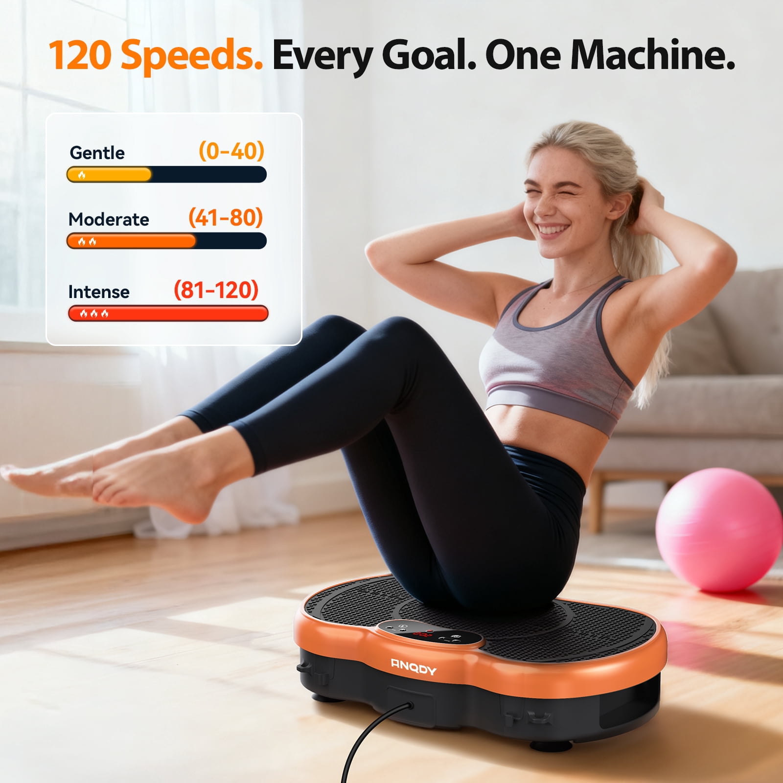 Anqdy Vibration Plate Exercise Machine For Home Fitness & Whole Body Workout 350 lb Weight Capacity