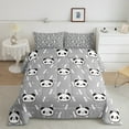 thumbnail image 2 of jejeloiu Cute Animal Bedding Comforter Set,Kawaii Zoo Panda Twin Comforter Sets,Gray White Black Bedding Set For Kids,Microfiber Bedroom Decor Reversible,2-Piece, 2 of 8
