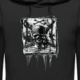 thumbnail image 2 of Men's Pirates of the Caribbean: Curse of the Black Pearl Black and White Skull Logo Pull Over Hoodie Black 3X Large, 2 of 4