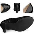 thumbnail image 3 of Zapatos de tacón de aguja con plataforma y punta redonda para mujer negro, EE. UU. 6, 3 of 5