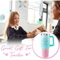 thumbnail image 2 of Teacher Tumbler Teacher Appreciation Gifts Thank You Gifts For Teachers Best Teacher Gifts For Women 40OZ Tumbler With Straw, 2 of 6