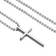thumbnail image 5 of EOEMY Silver Stainless Steel Cross Pendant Necklace For Men Women Ball Chain 18"-26"-Silver-Medium(1.65"*0.94")-20Inch Or 50Cm, 5 of 8