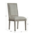 thumbnail image 6 of Weston Home Amadell Rectangular Linen and Wood Dining Chairs, Set of 2, Grey Linen, Antique Grey Oak Finish, 6 of 6