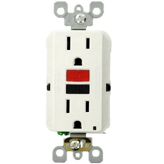 1PC Leviton Leviton GFNT1-0RW GFCI Receptacle, 15 Amp, 125 Volt