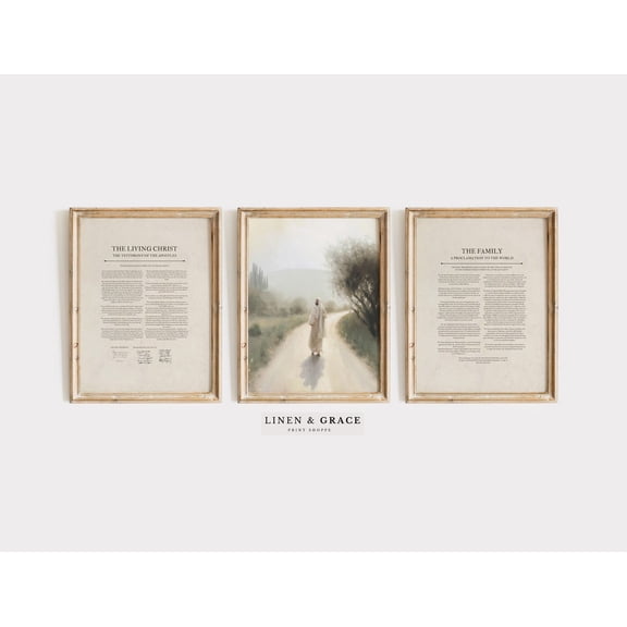 The Living Christ The Family Proclamation Wall Art Latter-Day Saint Set 3 Unframed Paper Print 8x12
