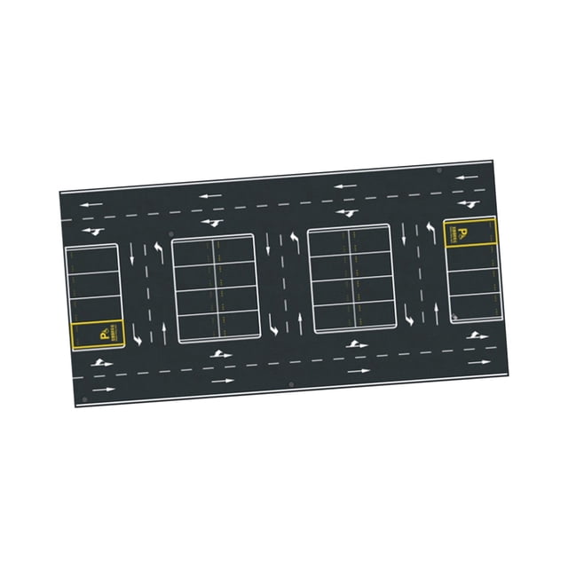 Tapete de estacionamiento enrollable a escala 1/64 de 40 x 80 cm para niños, diseño de vitrina, garaje de vehículos en miniatura fundidos a presión, Estilo E