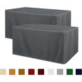 thumbnail image 1 of LAICAIW 2 Pack Table Clothes for 6 Foot Rectangle Tables-Water Resistant Washable Fabric Polyester Rectangle Table Cover Protector for Wedding, Banquet and Trade Shows, 72L x 30W Inches, Dark Grey, 1 of 7