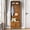 4-walnut, variant on Hall Tree with Bench & Shoe Storage, 71" Arch Entryway Coat Rack with 4 Hooks & 2 Fluted Doors, Farmhouse Organizer, 23.7"W