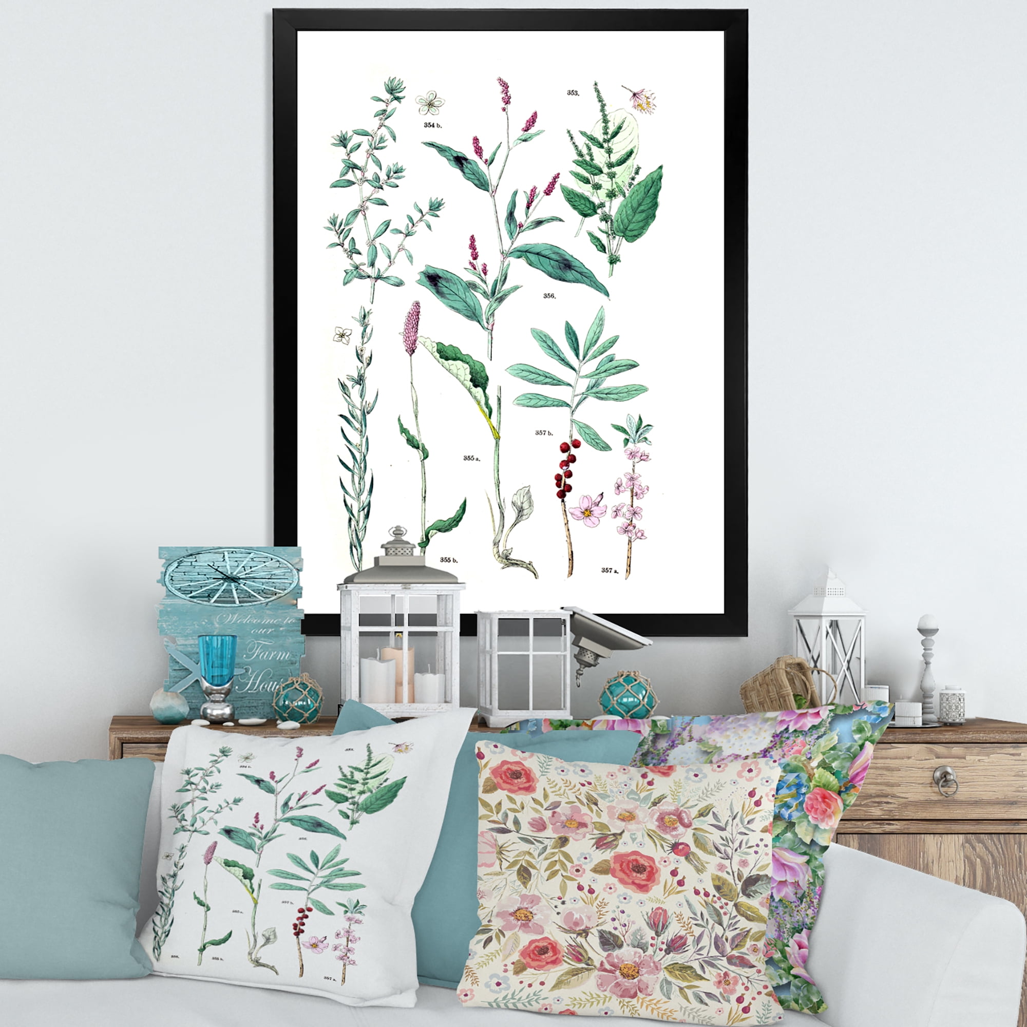 Designart 'Ancient Plants' Traditional Framed Art Print
