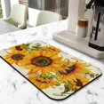 thumbnail image 2 of 2 Pack Washable Rubber Sunflower Cute Floral Dish Drying Mats for Kitchen Counter Home Large Coffee Bar Pad Accessories and Decor for Utensils Stemware (2pcs 18''x24''+19.5''x12''), 2 of 6