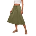 thumbnail image 3 of Fantaslook Womens Midi Skirts Elastic High Waist Skirt Flowy Trendy Skirts with Pockets, 3 of 9