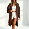 thumbnail image 4 of NominalSnug Zip up Long Hoodies for Women Comfy Jackets Fall Hooded Tunic Sweatshirts with Pockets, 4 of 8