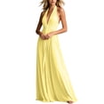 thumbnail image 5 of IUYRTFE Women's Halter V-Neck Backless Maxi Dress – Elegant Sleeveless Floor-Length Gown with Pleated Waist for Evening Parties and Summer Weddings, 5 of 6