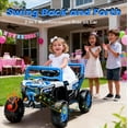 thumbnail image 4 of 12V Kids Ride On Electric UTV Car With Remote Control, Ride On Toys With Swing Function, Power Toddler Car With Anti-Slip Wheels, LED Lights, Music Player, Gift For Kids Aged 3-5, Blue, 4 of 8