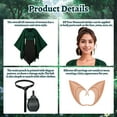 thumbnail image 6 of MYATED 8PCS Women Elf Costume Renaissance Traditional Irish Dress,Medieval Dress,Fairy Costume Suitable for Halloween Cosplay (Green and Black,S), 6 of 7