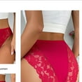thumbnail image 6 of Cheeky Underwear for Women Fashion Women's Lace Solid Stretch Panties High Waist Underpants Panties Briefs Womens Briefs Underwear Red L, 6 of 7
