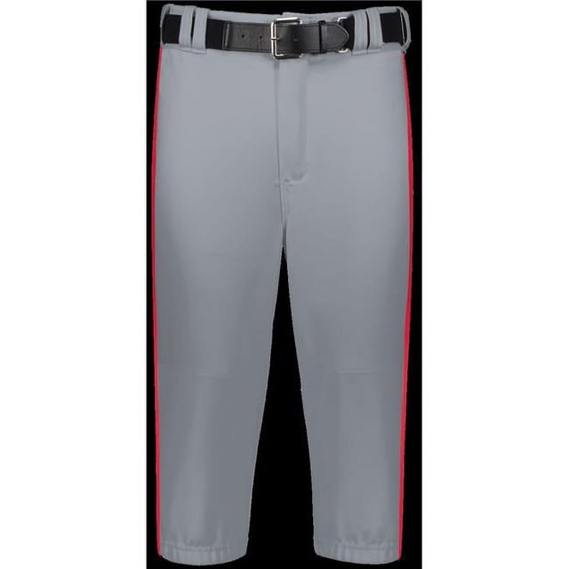 Russell R21LGM.B9T.S Adult Piped Diamond Series Knicker 2.0 Pant, Baseball Gray & True Red - Small
