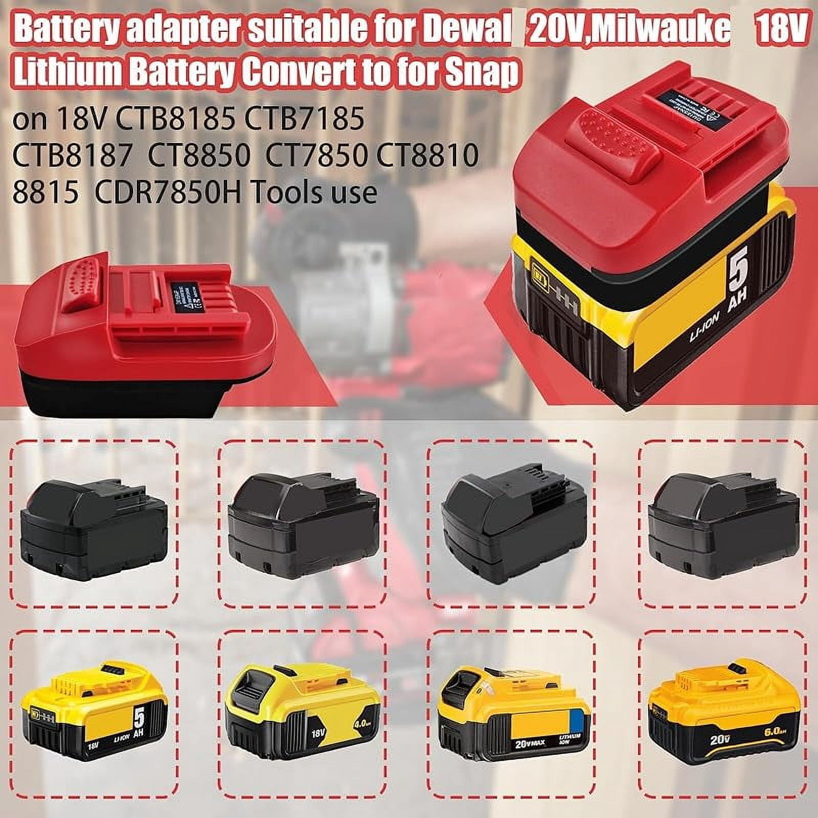 Adapter for De*Walt 20V & for Mil*wau*kee M18 18V Li-on Battery Convert to for Snap-on 20V Power Tool