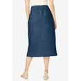 thumbnail image 2 of Jessica London Women's Plus Size Casual Comfort Elastic Waist Stretch Denim Midi Skirt, 2 of 5