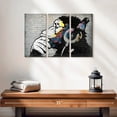 thumbnail image 2 of Elephant Stock Monkey Wearing Headphones Wall Art - Horizontal Multi Panel Canvas - Living Room Wall Decor - Animal Multi Panel - Black And Gray Decor - 23" x 14", 2 of 4