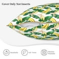 thumbnail image 5 of Xecao Banana Tree Leaves Print Soft Velvet Decorative Throw Pillow Covers, Square Cushion Cases for Bed, Sofa, Living Room, Car, and Indoor Outdoor Use-20"x20", 5 of 8
