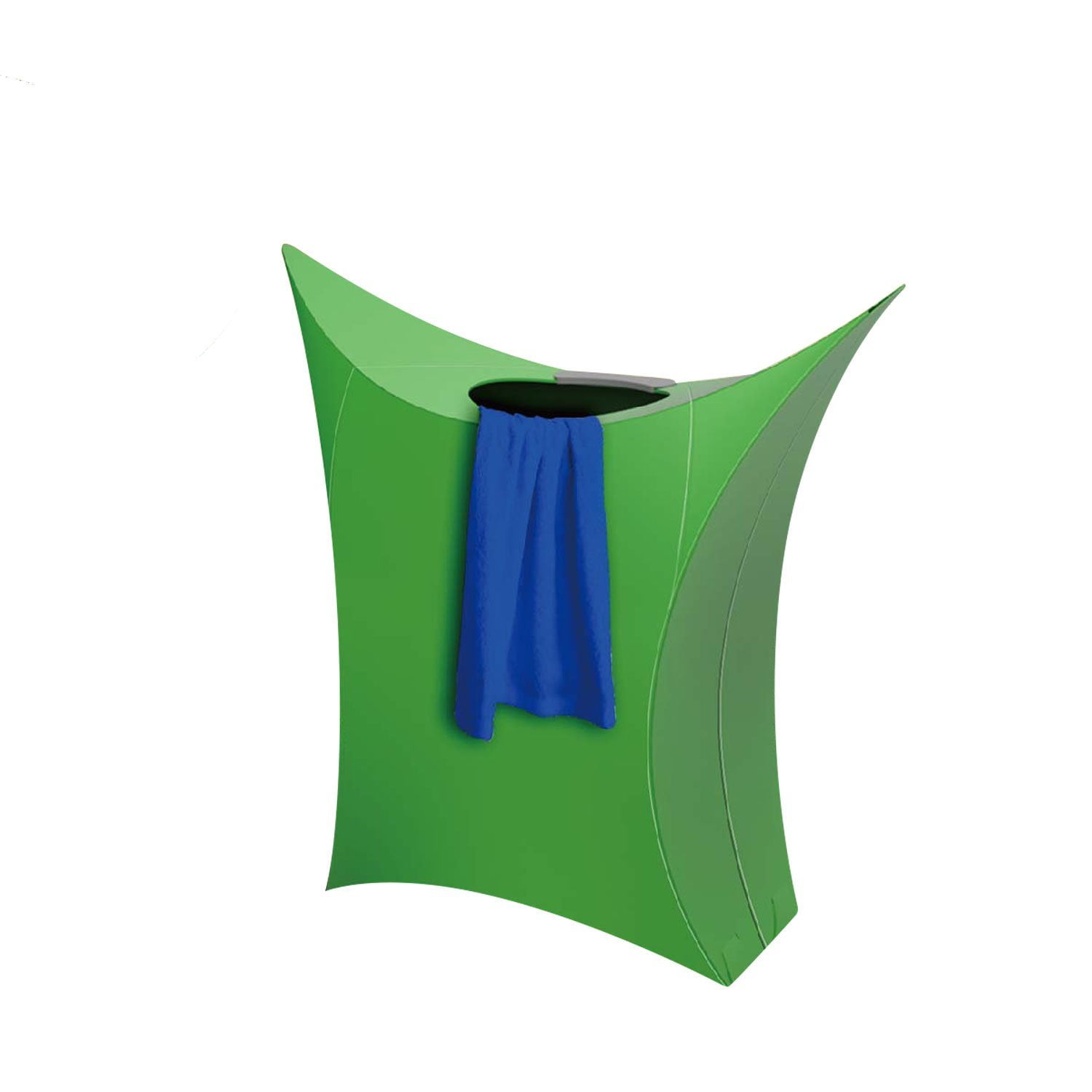 HealthLine Collapsible Laundry Hamper with Durable Handles, Green
