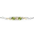 thumbnail image 2 of 925 Sterling Silver and 10K Yellow Gold Peach Morganite Green Peridot and White Lab Grown Diamond Tennis Bracelet for Women (1.52 Cttw, Gemstone October Birthstone, Fully Adjustable up to 9 inch), 2 of 4