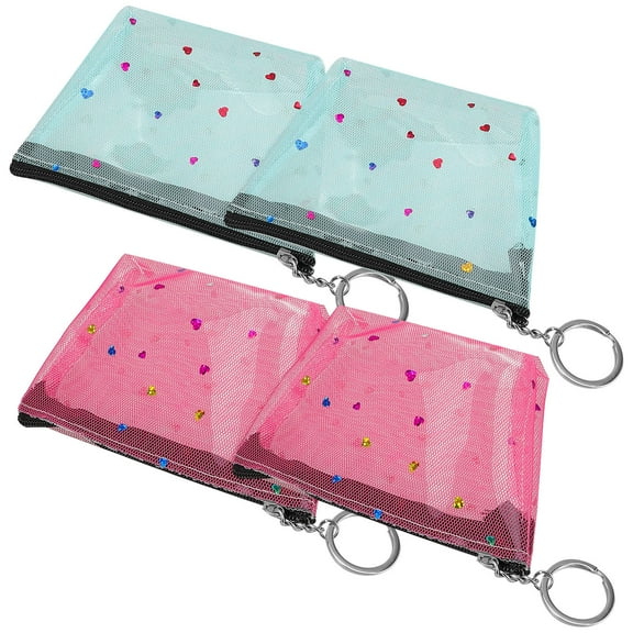 4 Pcs Ladies Clutch for Women Clear Coin Purse Mini Change Pouch