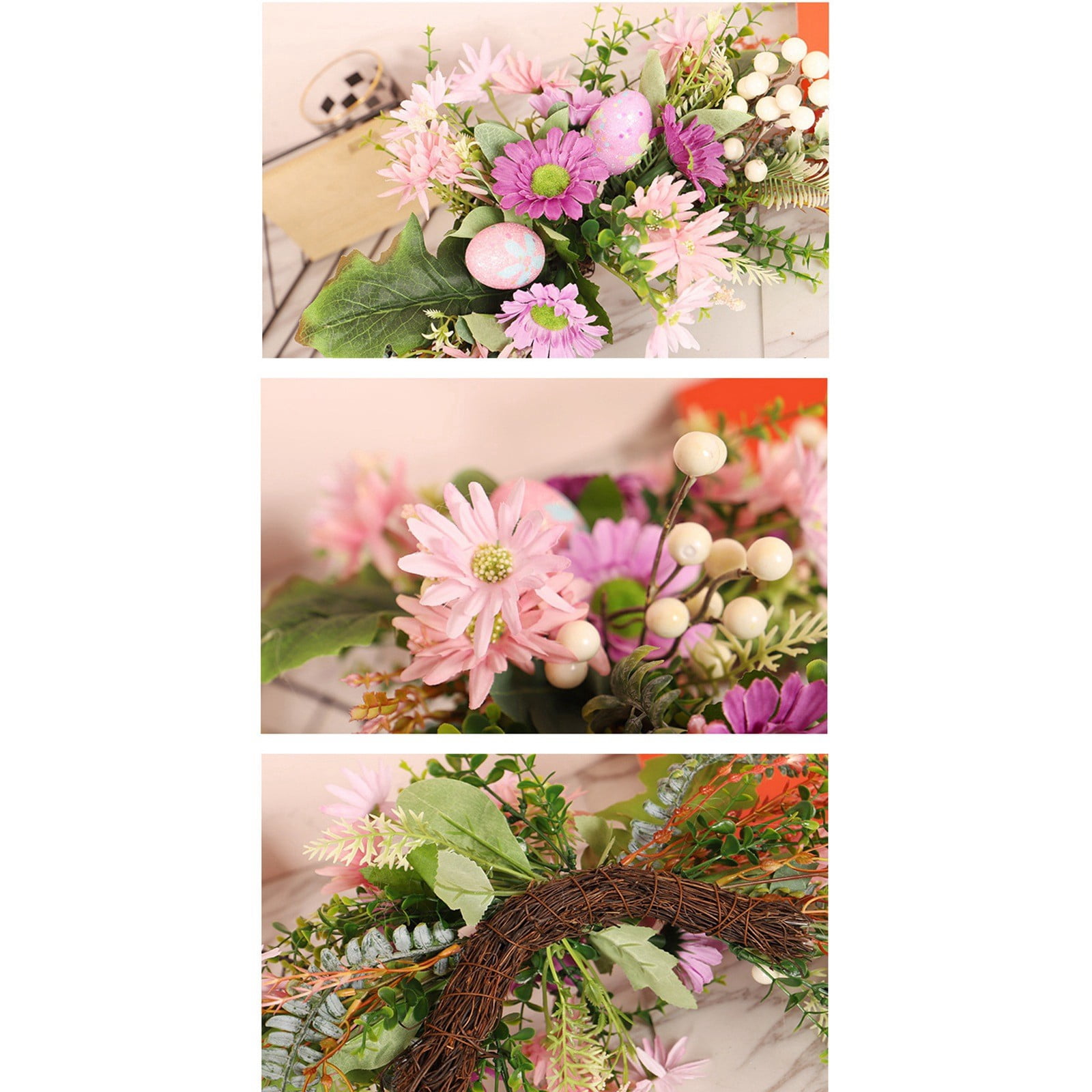 LYCAQL Artificial Floral Swag Flowers for Wedding Arch 19.7 Inch Spring Summer Greenery Eucalyptus Swags for Decorating Wedding Ceremony Welcome Sign Flowers Chrysanthemum Daisy Hydrangea(Pink)