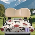 thumbnail image 3 of XYZCANDO Red Rose Equestrian Golf Cart Rear Seat Cover - 4 Storage Pockets Non-Slip Washable Terry Cloth Protector for 2 Passenger Golf Carts, 3 of 9