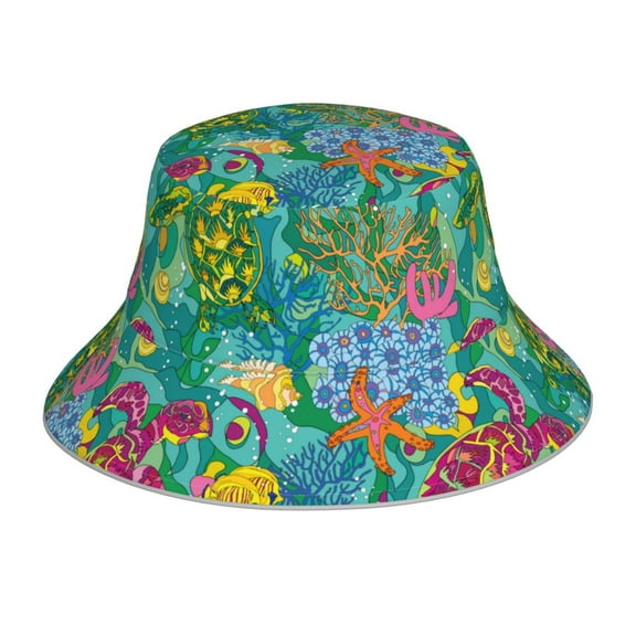 Balery Turtles Sun Hats for Men Women Bucket Hat UPF 50  Buckey Hat Boonie Hat Foldable UV Protection Hiking Beach Fishing Summer